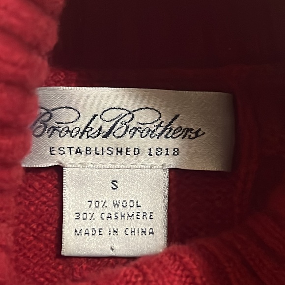Brooks Brothers Cable Knit Sleeveless Turtleneck Sweater Cashmere Wool Size Smal - Picture 6 of 7